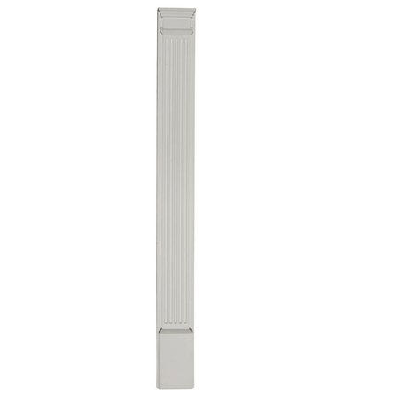 EKENA MILLWORK 6"W x 104"H x 2 1/4"D with 13 1/4" Attached Plinth, Fluted Pilaster (each) PIL06X104X02